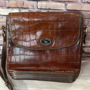 Dooney & Bourke Crocodile Pattern Crossbody Messenger Flap Bag